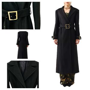 Jacken Trench Coat Frauen Schichten Designer Frauen Gürtel Baumwolle Vollfarbe Schärpe Slim konventionelle Business Formal Black S 2xl Lange Mantel Frauen Trockener Roben Frauenmantel