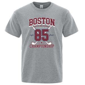 S T-shirts Boston 85 Spelare Mästerskap Mens Cotton O-Neck T-shirt Personlig lös kläder Fashion Street andningsbar t-shirt J240506