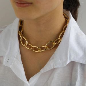Choker Fashion Gold Color Punk Chain Necklace Statement Kvinnor Geometriska tjocka clavikel Bohemiska smycken