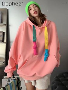 Damen Hoodies mit Süßwarenfarben übergroß