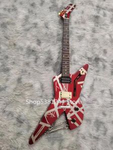 Gitar Çizgili Serisi Kırmızı Köpekbalığı Kram Elektro Gitar Açık Tip Zebra Pikapları Akçaağaç Kıvranı 5150 Model Gitar