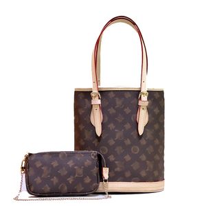 Kvinnors designer äkta läder mode crossbody axelväska tote lyx brun blomma tryckta handväskor shoppingväskor handväska plånböcker lyxiga messenger väska