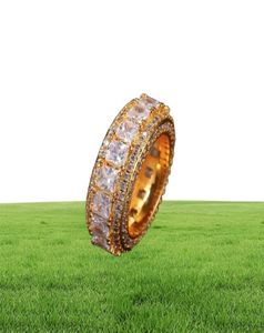 Hip Hop Hipster Rap Men Gold Bathed Micro Pave Brass Ring03344987