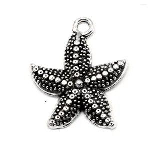 Charms Sea Star Jewelri Cityri Home Decor Crafts Girls Jewelry 19x24mm 10ps Colore d'argento antico