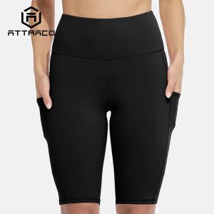 Yoga atmarı kadın yoga şort koşu koşu katı/kamuflaj deseni beşinci, cepleri ile highwaist yumuşak sportif şort