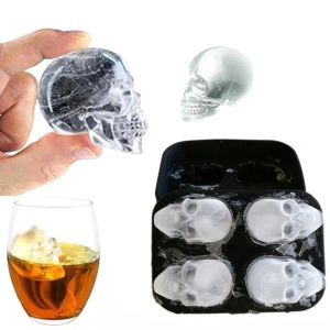 Ferramentas 3D Skull Silicone Mold Ice Cubo Bandeja de molde de molde de gelo Cubo de gelo Bola de gelo molde uísque de cocktailwine cubo de gelo molde de molde de molde de gelo