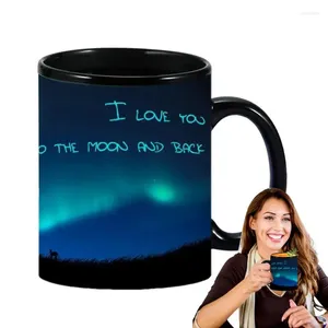 Mugs Heat Changing Sensitive Mug Ceramics Coffee Reveal Northern Lights Design Cool Tea Magic Color Change Cup Ceramic