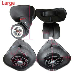 Upgrade 1 pair Lage Replacement Casters Swivel Mute Dual Roller Wheels For Travelling Bag Travel Suitcase