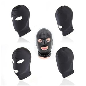 Fetish Gay Full Head Bondage Mask Sex Hood Games per adulti Retenitore Sex Elastic Fabric Mask Mask BDSM Hood Sex Toys for Men Gay 240506