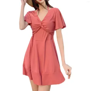 Casual Dresses Women'S Solid Color Beach Dress Square Corner Skirt Soaking In Springs Desire Swimsuit Party For Women Long