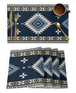 Bord Mats Blue Bohemian Style Decoration Coffee Dish Mat Kitchen Placemat matsal