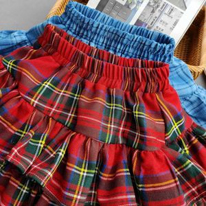 SP98 tutu Dress Girls Clothes Cute Girl Pleated Plaid Skirt Ruffled Cake Skirts Girls Princess Ball Gown Tutu Skirt Children Clothing d240507