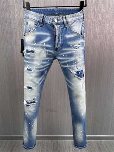 Dżinsy męskie dżinsowe spodnie projektant dżinsów dżinsy męskie motocykl dżinsy klasyczne rozryte dżinsowe płukanie kamienia azjatyckie rozmiary 28-38t0dn