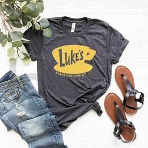 Frauen T-Shirt Lukes Diner Shirt Gilmore Girl Star Hollow T-Shirt Coff Lover T-Shirt TV-Show Inspiriert Unisex Short Slve Ts Fans Merch T240507