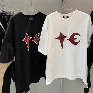 Camisetas masculinas Novo retalhos de colheita de couro pastoprody thug club de t-shirts homens mulheres casuais amantes de pescoço de pe-deco