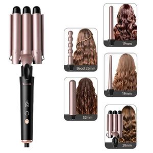 Curling Irons 5'tomda Curling Demir Çok Fonksiyonlu 3 Namlu Hızlı Isıtma Kıvranı Çeşitli şekillendirme ekipmanları ve aksesuarları için uygun q240506