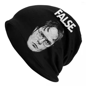 Berets Comedy Memes 80er Jahre Dwight Schruteschädel Beanies Cap Frauen Männer lässig warmes Kopf Wrap Bonnet Strickhut Hut