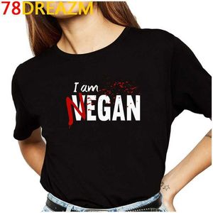 T-shirt femminile Negan Lucille maglietta da uomo The Walking Dead Cartoon T-shirt I Am Negan Graphic Tees 90s Harajuku Unisex Tops Fashion Thirt D240507