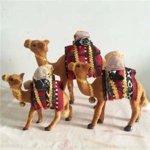 Miniatures 1pc Simulation Animal Toy Plush Stuffed Camel Doll Home Decoration Props Ornaments Gifts Collectible Boys Girls Gifts