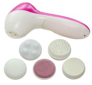 Mini Skin Beauty Massager Brush 5 in 1 Electric Wash Face Machine Facial Pore Cleaner Body Cleaning Massage ZA19112347547