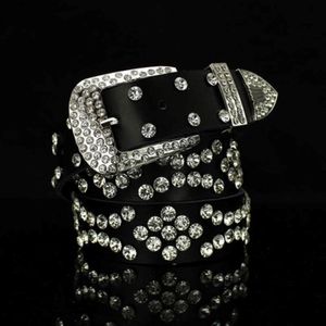 Fashion luxury designer super glittering diamond zircon crystal leather belt for woman 110cm 3 6ft 281C