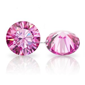 느슨한 보석 5.010mm 흰색 Moissanite 석재 핑크 컬러 라운드 탁월한 컷 vvs1 인증서 드롭 배달 보석 DHT1M