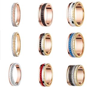 Ceramic Designer Ring Light Luxury Diamond rings for women Precision Gold Ring High Edition Couple Engagement Ring V Gold rings 19 choices designer jewelry fine gift