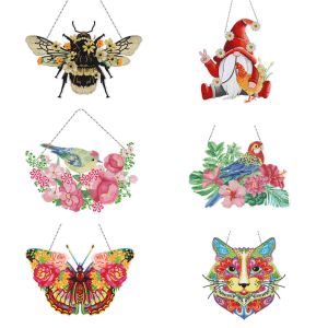 Stitch New Bee ButterflyDIY Diamond Painting Wreath bird hanging painting Embroidery Kit Cross Stitch Art Craft Home garden Wall Decor