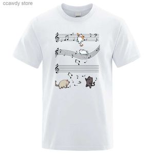Herren-T-Shirts Kopie von Musical Cats Notizen ma Kleidung Hip Hop Oversize Summer Casual Herrenbekleidung Baumwolle Lose Strt T-Shirt H240507