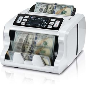 IMC09 Mixed Denomination Money Counter Machine with UV/MG/IR/MT Bill Counting, LCD Display, USD/EUR/GBP Compatible - Cash Counter for Business