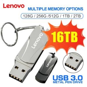 محول Lenovo 16t Pendrive High Speed ​​USB 3.0 محرك أقراص فلاش 2TB Mini Portable Pen Drive 8tb 4tb Metal Flash Disk 1tB Memoria USB للكمبيوتر الشخصي/T.