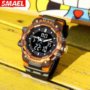 Smael Sports 대형 다이얼 시계 방수 나이트 글로우 경보 캘린더 다중 기능 전술 쿼츠 Fangsheng Clock