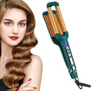 Curling Irons Professional curler with 3 buckets of curling sticks iron ceramic LCD display screen wave Q240506