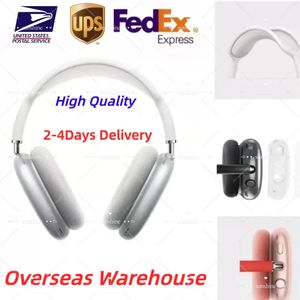 USA Stock für AirPods Max Bluetooth -Ohrhörer -Kopfhörerzubehör transparent TPU Solid Silicon Waterfof Protective Case Airpod Maxs Headset Cover Hülle