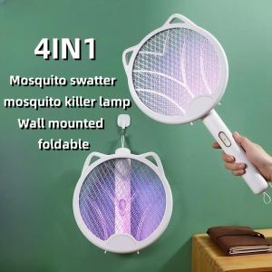Zappers Elektrik Sivrisinek Sesli 3200V Sinek Killer Böcek Zappers USB Sivrisinek Raket Şarj Edilebilir Katlanır Sivrisinek Anti Lamba Duvarı Monte