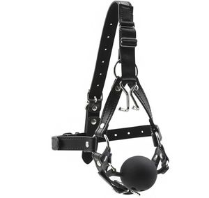 Bondage Gear Head Uprząż z knebkiem z ustami i nosem fetysz seks zabawka nowa design skóra BDSM Open Mouth Ball Gags B03020401775700