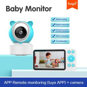 C8 Audio Video Baby Monitor 5" Tuya Smart WiFi Feeding Reminder Temperature Motion Sound Detection APP View Control Camera 1080P