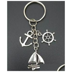 Anelli chiave a sospensione di alta qualità Antique Anchor Anchor Unding Charm Charm Ring per Keys Borse Borse Delivery Delivery Delivery Delive JE DHB0J