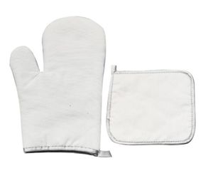 5Sets ugnsmittor sublimering diy vit tom canvas Bakeware Glove for Kitchen Cooking Baking8639495