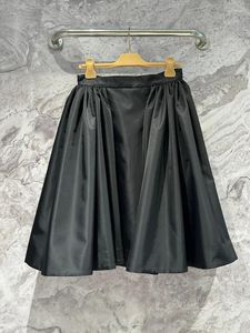 Saias de saia de nylon preto de cintura alta para mulheres completas 2024 Primavera de melhor qualidade-Vestido de bola de joelho sólido da primavera de back-zip