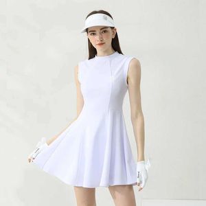 Studiosi da donna IST DOMENS Abito da donna con pantaloncini Shveless Casual Solid Color Sports Dress Gonnis Gonnis for Women Y240507