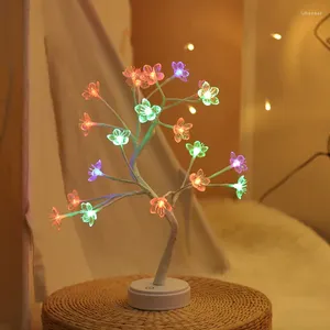Lampade da tavolo LED Night Light Christmas Tree Filo di rame Lampada Luminarie Lersie di illuminazione per vacanze e Decorazione della camera da letto Luci da letto