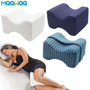 Memory Foam Wedge Schlafknie Kissen für Seitenschläfer Rückenschmerzen Ischias Relief Schwangerschaft Mutterschaft Kissen Hinterbeinkissen 240426