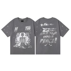 Camisetas masculinas HellStart Man Tee Designer curto Hellstarshirt Roupas de luxo Gráfico de alta qualidade Algodão grande bom