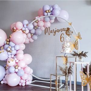 Balão roxo rosa pastel Garland arco Kit Kids Girl Birthday Decoration noivado de casamento Party Baby Charbro Party 240417