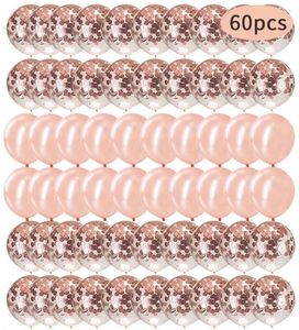 Party Decoration 60st Wedding Birthday 12 Inch Rose Gold Sequined Latex Balloon Set Factory Wholesale