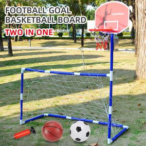 2 em 1 argola de basquete com rede de futebol para crianças portáteis equipamentos para treinamento para playground em playground de ar livre parque 240507