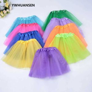 tutu Dress YWHUANSEN 3 Layers Tulle Girl Party Wear Gowns Princess White Tutu Skirt For Kids Dance Summer Short Fluffy Saias Menina Costume d240507