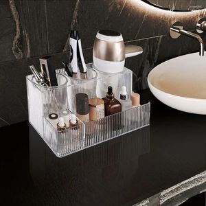 Storage Boxes Hair Tool Organizer Acrylic Vanity Countertop Stand Clear Blow Dryer Holder For Toiletries Makeup