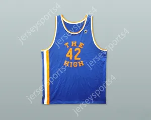 Anpassade Nay Mens Youth/Kids Rucker Park Den höga 42 Blue Basketball Jersey Top Stitched S-6XL
